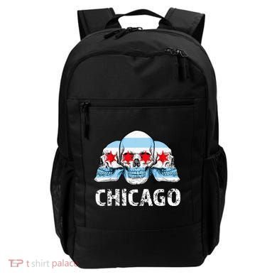 Chicago for Chicago Flag Artwork with Skulls Backpack