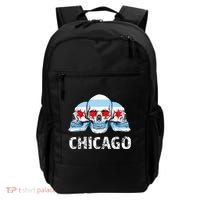 Chicago for Chicago Flag Artwork with Skulls Backpack thumb 0