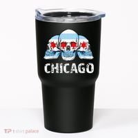Chicago for Chicago Flag Artwork with Skulls Tumbler thumb 0