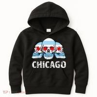 Chicago for Chicago Flag Artwork with Skulls Kids Hoodie thumb 0