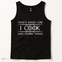 Cute Funny Chef & Cook Gifts I Cook & I Know Things Funny Cooking T Tank Top thumb 2