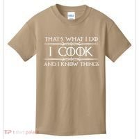 Cute Funny Chef & Cook Gifts I Cook & I Know Things Funny Cooking T Kids T-Shirt thumb 0