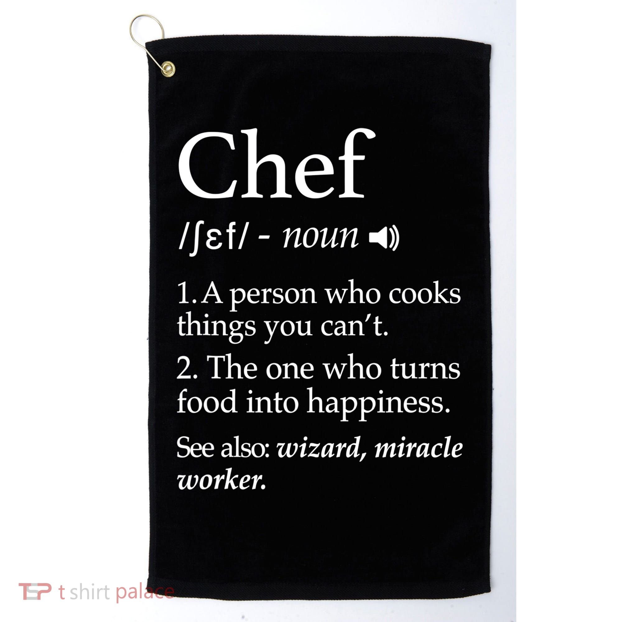 Cute Funny Chef Definition Funny Line Saying Cook Cooking Gifts Chefs T Golf Towel
