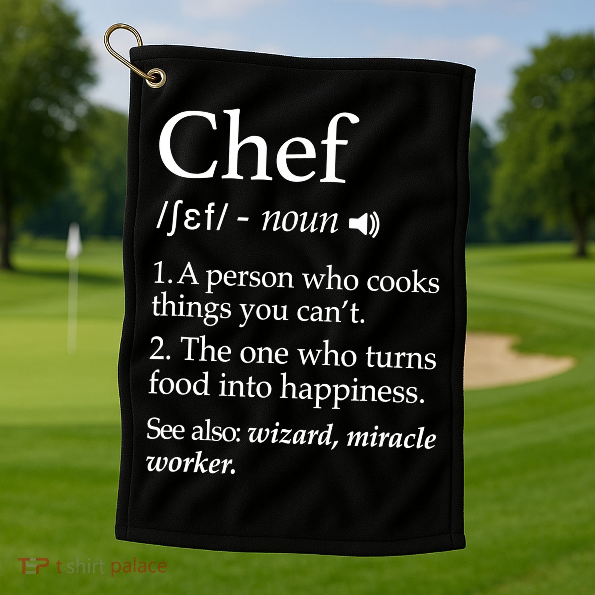 Cute Funny Chef Definition Funny Line Saying Cook Cooking Gifts Chefs T Golf Towel