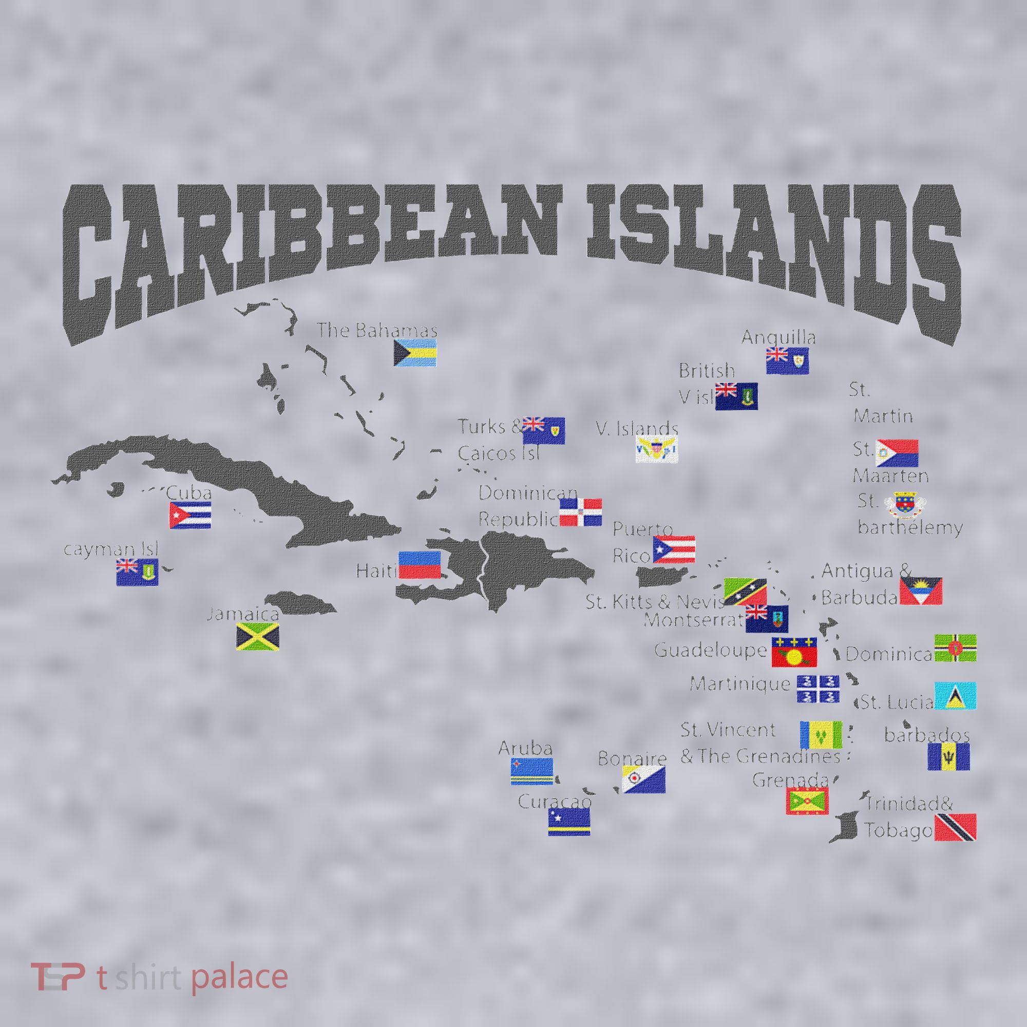 Caribbean Flags Caribbean Map Caribbean Islands Vacation Women's Sweatshirt