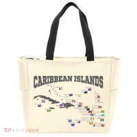 Caribbean Flags Caribbean Map Caribbean Islands Vacation Tote Bag thumb 0