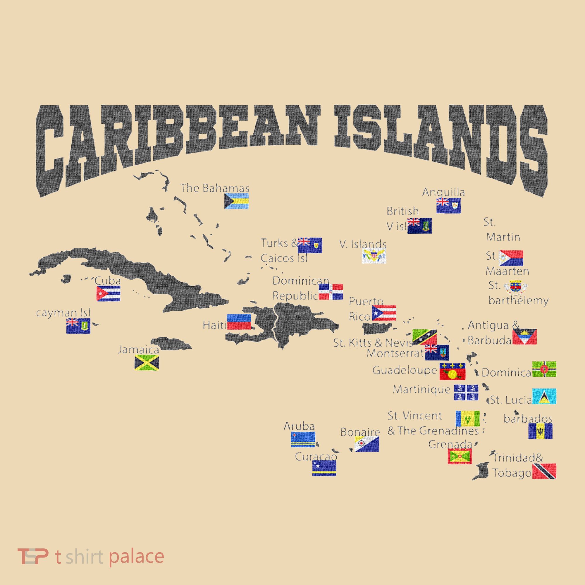 Caribbean Flags Caribbean Map Caribbean Islands Vacation Tote Bag
