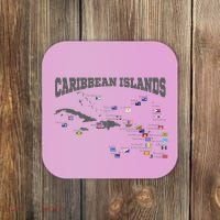 Caribbean Flags Caribbean Map Caribbean Islands Vacation Coaster thumb 0