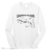 Caribbean Flags Caribbean Map Caribbean Islands Vacation Long Sleeve Shirt thumb 0