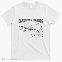 Caribbean Flags Caribbean Map Caribbean Islands Vacation T-Shirt thumb 0