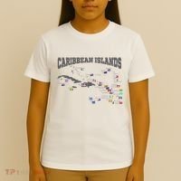 Caribbean Flags Caribbean Map Caribbean Islands Vacation T-Shirt thumb 4
