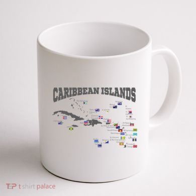 Caribbean Flags Caribbean Map Caribbean Islands Vacation Coffee Mug back
