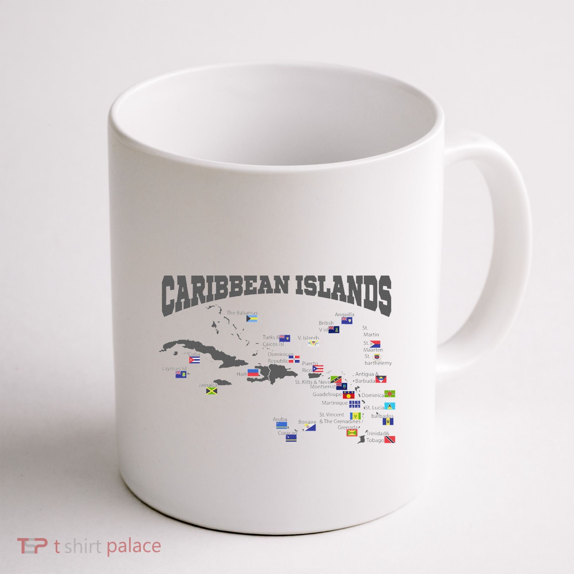 Caribbean Flags Caribbean Map Caribbean Islands Vacation Coffee Mug