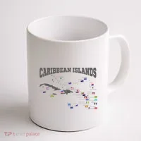 Caribbean Flags Caribbean Map Caribbean Islands Vacation Coffee Mug thumb 1