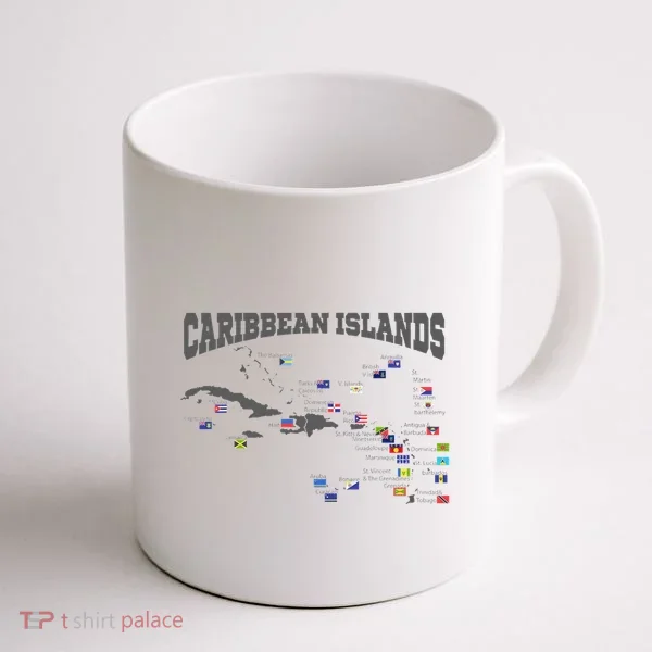 Caribbean Flags Caribbean Map Caribbean Islands Vacation Coffee Mug
