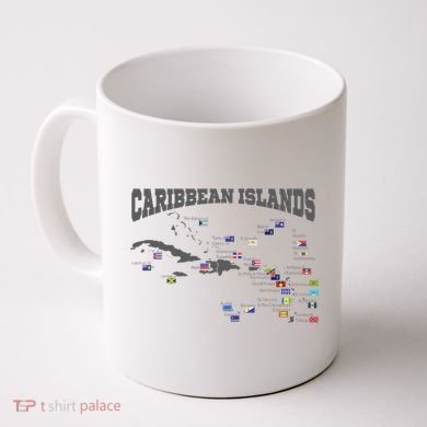 Caribbean Flags Caribbean Map Caribbean Islands Vacation Coffee Mug
