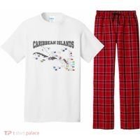 Caribbean Flags Caribbean Map Caribbean Islands Vacation Pajama Set thumb 0