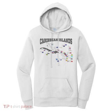 Caribbean Flags Caribbean Map Caribbean Islands Vacation Women's Hoodie