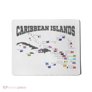 Caribbean Flags Caribbean Map Caribbean Islands Vacation Mousepad