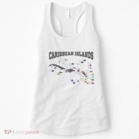Caribbean Flags Caribbean Map Caribbean Islands Vacation Women's Tank Top thumb 0