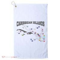 Caribbean Flags Caribbean Map Caribbean Islands Vacation Golf Towel thumb 0