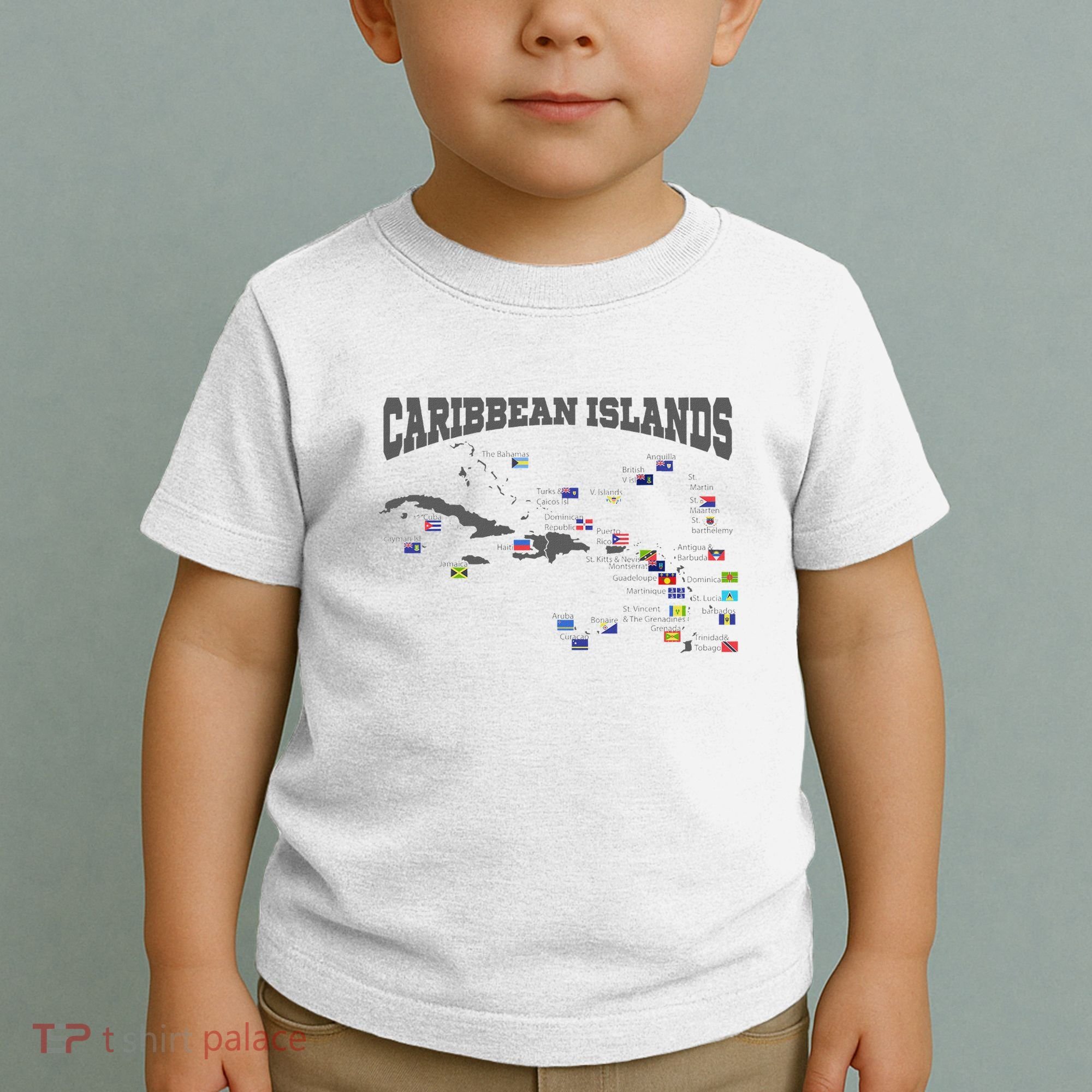 Caribbean Flags Caribbean Map Caribbean Islands Vacation Toddler T-Shirt