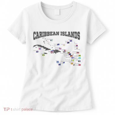 Caribbean Flags Caribbean Map Caribbean Islands Vacation Women's T-Shirt