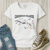Caribbean Flags Caribbean Map Caribbean Islands Vacation Women's T-Shirt thumb 3