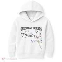 Caribbean Flags Caribbean Map Caribbean Islands Vacation Kids Hoodie thumb 0