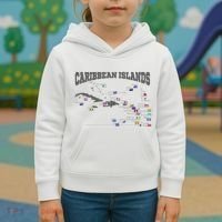 Caribbean Flags Caribbean Map Caribbean Islands Vacation Kids Hoodie thumb 3