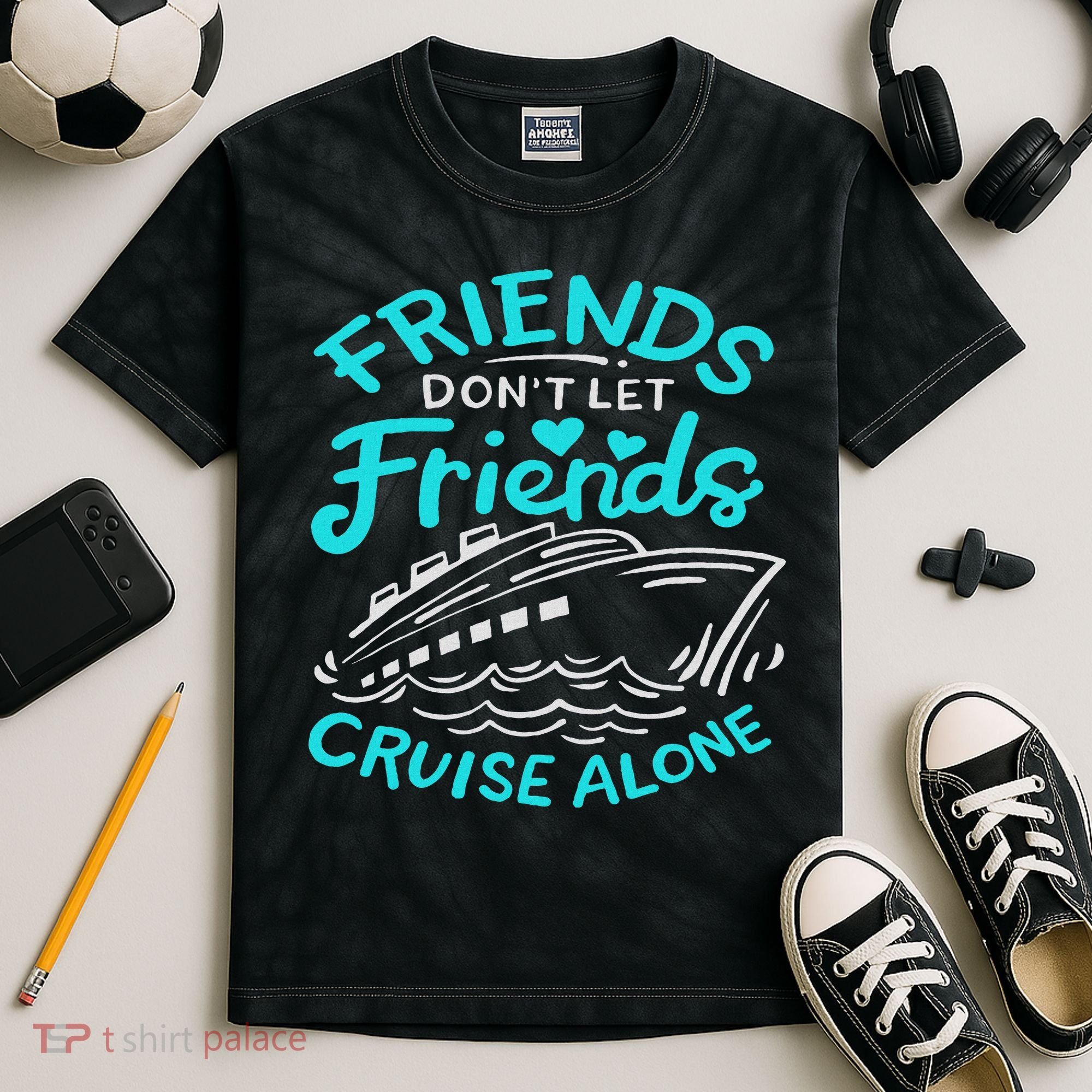 Cruise Friends Cruise Vacation Kids Tie-Dye T-Shirt