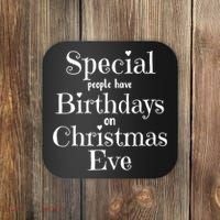 Cute Funny Christmas Eve Birthday December 24th Birthday Coaster thumb 0