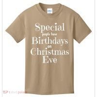 Cute Funny Christmas Eve Birthday December 24th Birthday Kids T-Shirt thumb 0