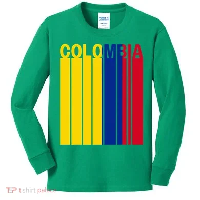 Colombia Flag Kids Long Sleeve Shirt