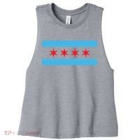 Chicago Flag Women's Racerback Cropped Tank thumb 0