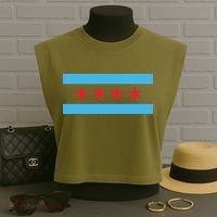 Chicago Flag Garment-Dyed Women's Muscle Tee thumb 3