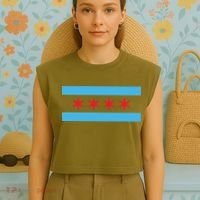 Chicago Flag Garment-Dyed Women's Muscle Tee thumb 4