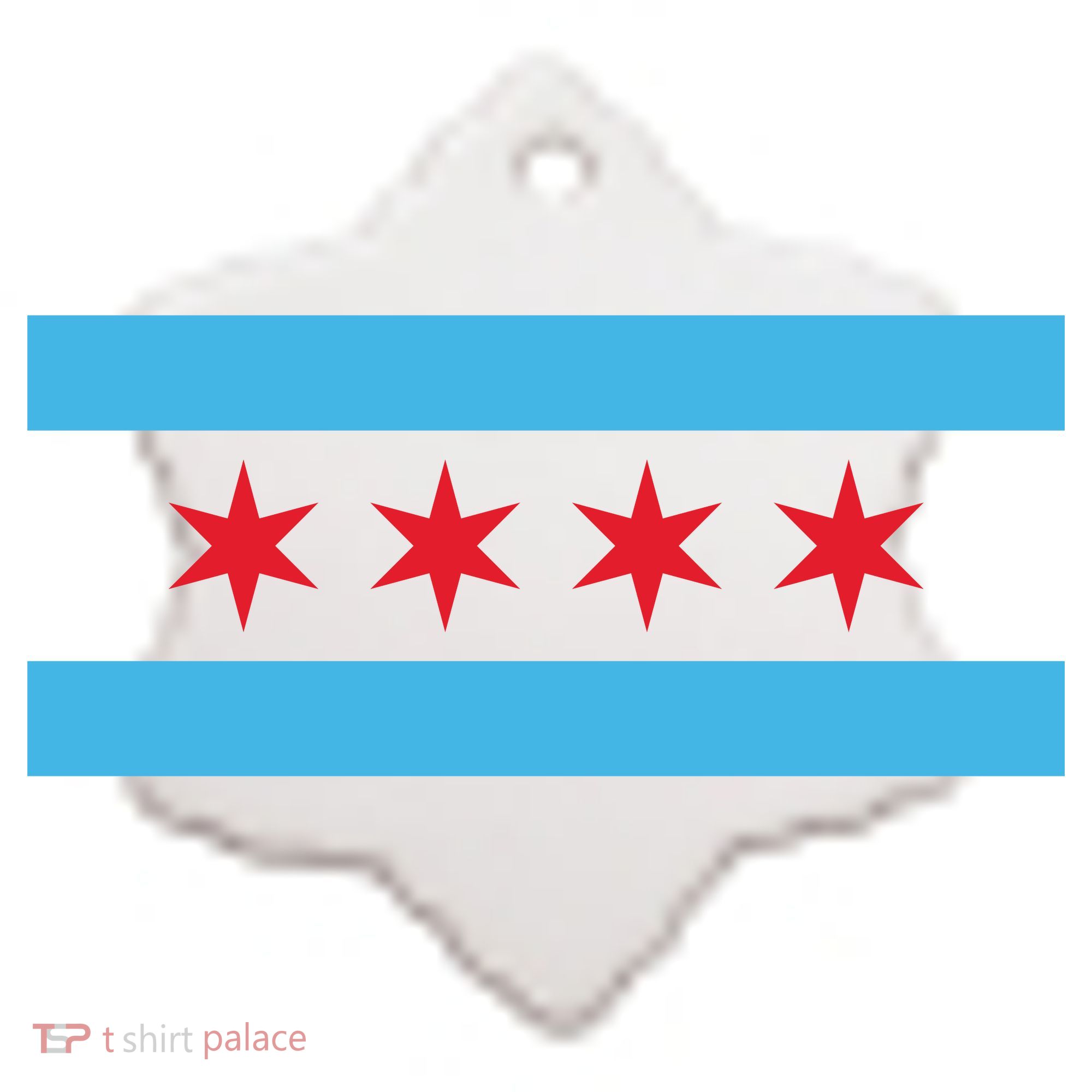 Chicago Flag Ceramic Ornament
