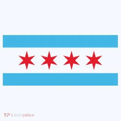 Chicago Flag Drawstring Bag