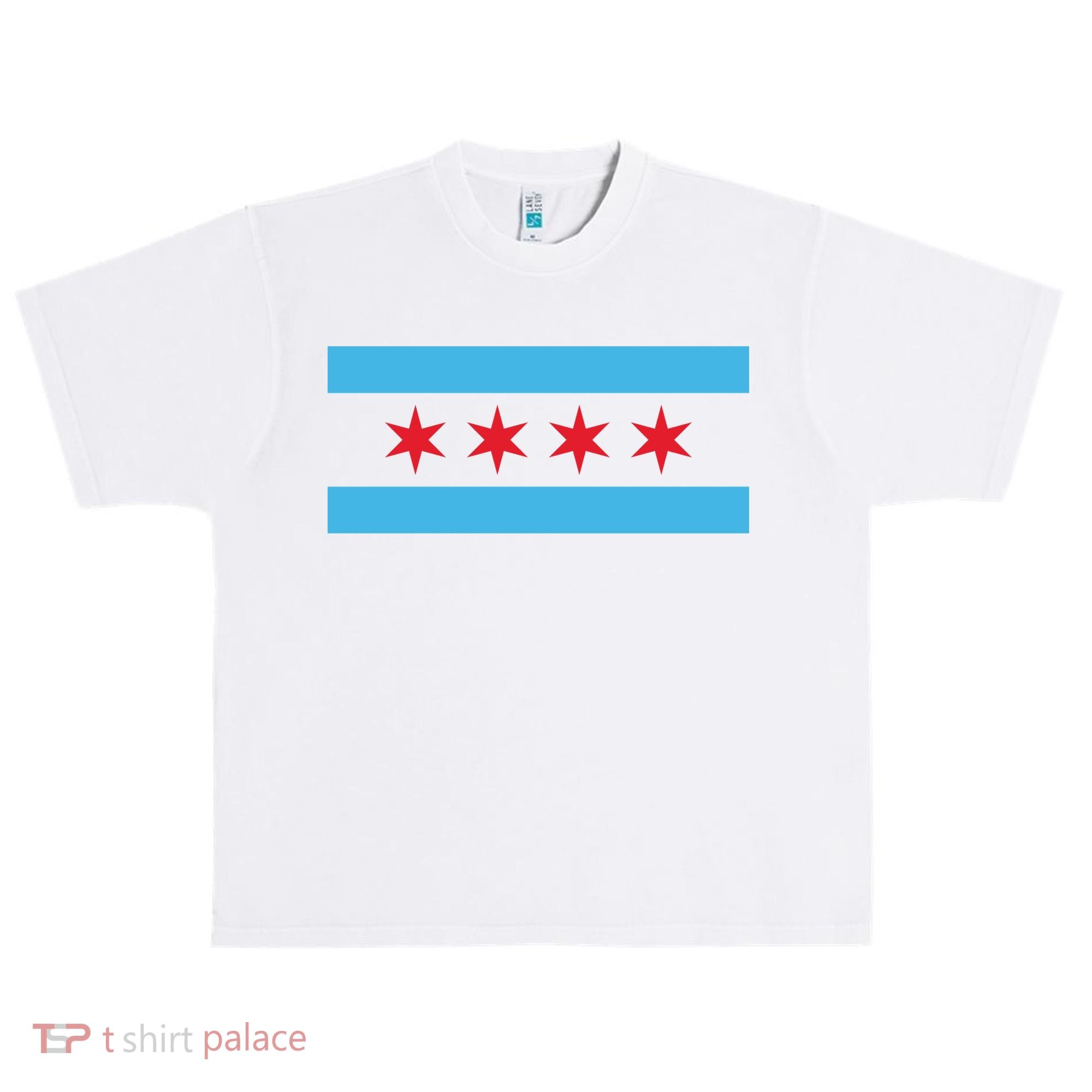 Chicago Flag Urban Oversized Heavyweight T-Shirt