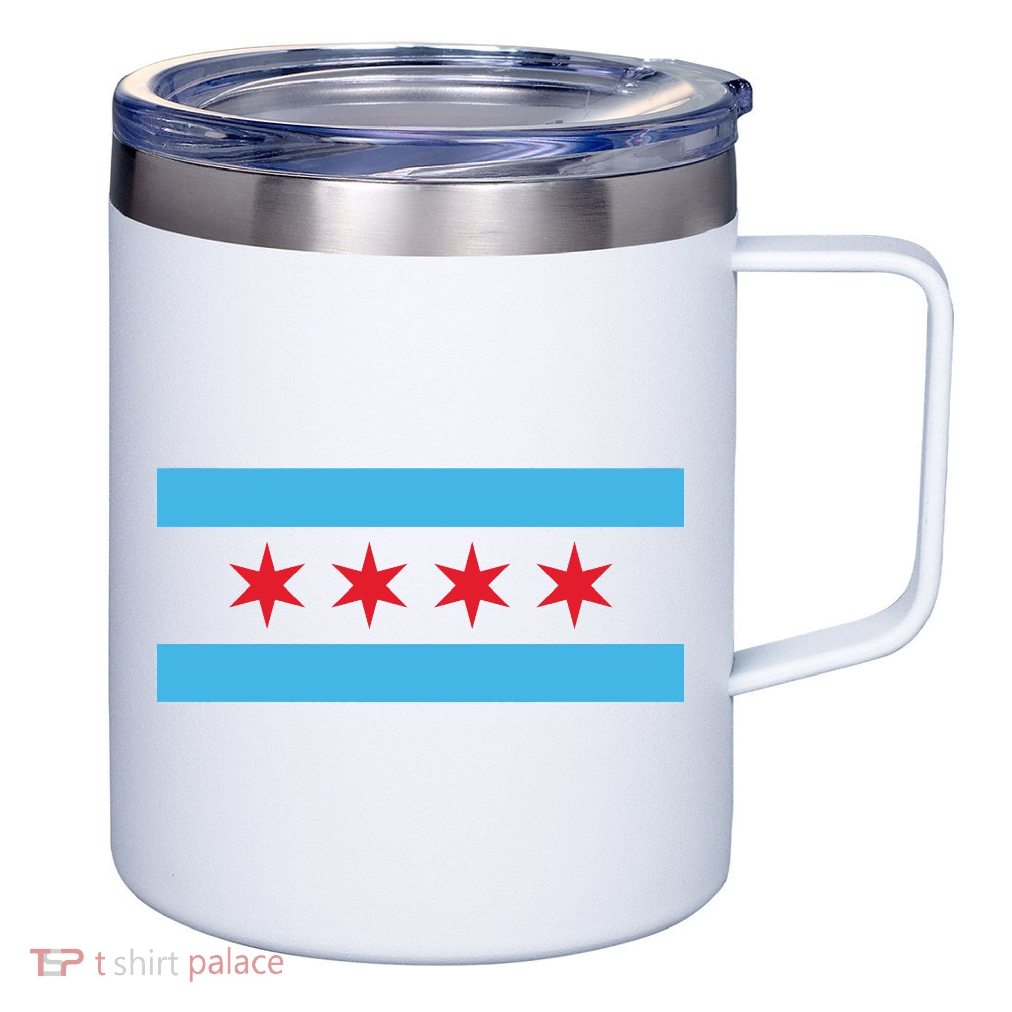 Chicago Flag 12oz Stainless Steel Coffee Mug