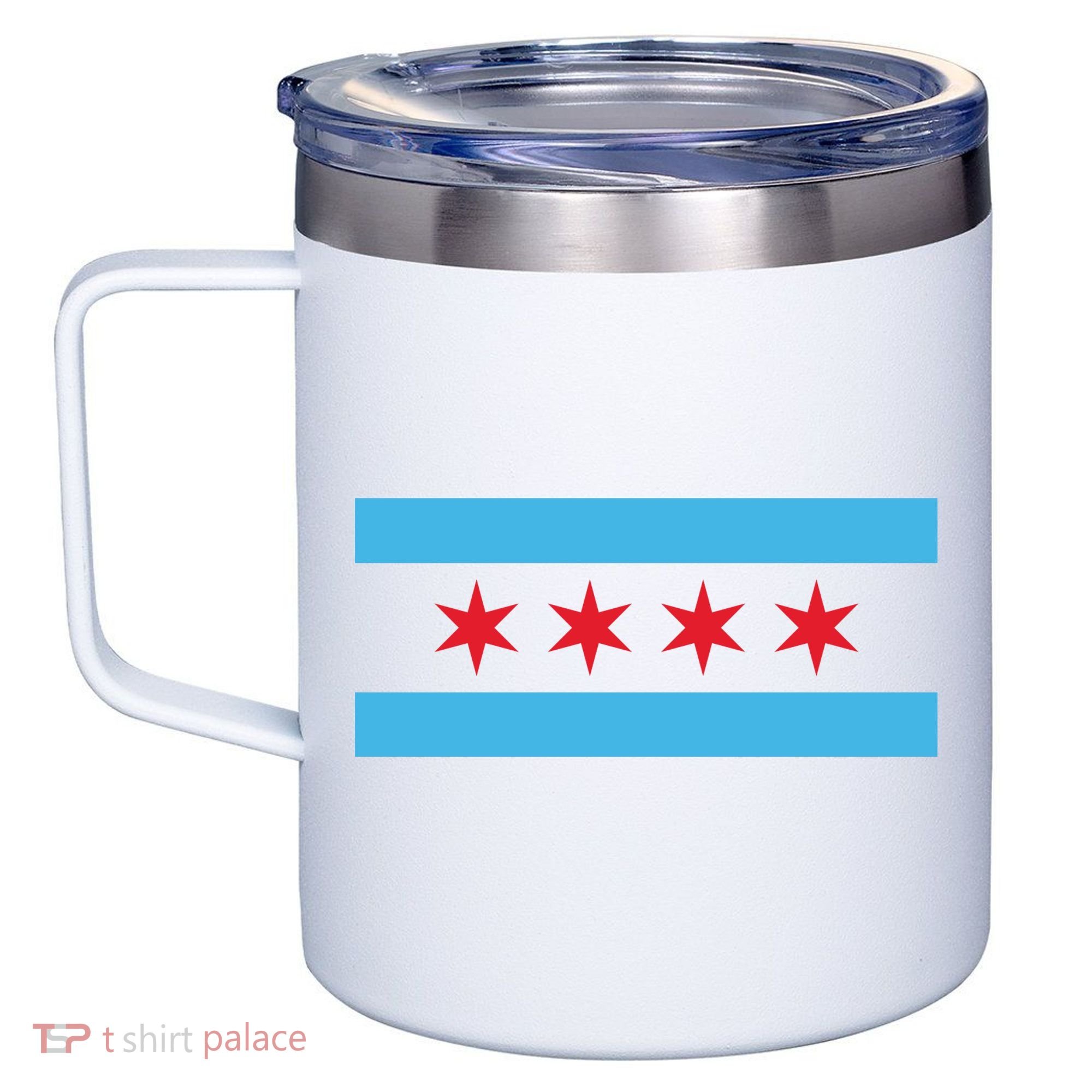 Chicago Flag 12oz Stainless Steel Coffee Mug