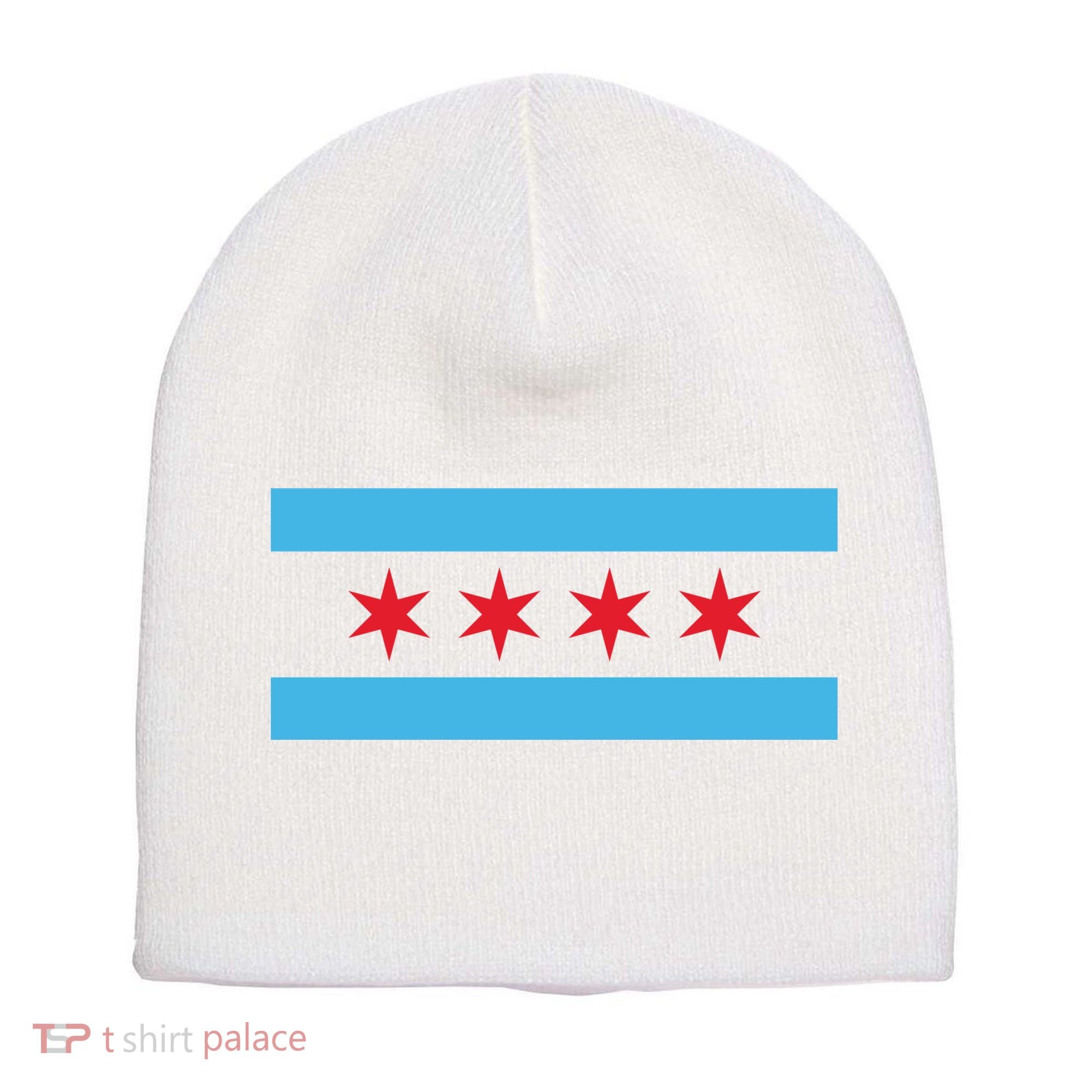 Chicago Flag Short Acrylic Beanie