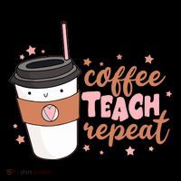 Cute Funny Coffee Teach Repeat Teacher Life Coffee Lover Stripe Pom Pom Beanie thumb 2