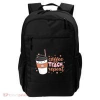 Cute Funny Coffee Teach Repeat Teacher Life Coffee Lover Backpack thumb 0