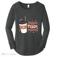 Cute Funny Coffee Teach Repeat Teacher Life Coffee Lover Women's Perfect Tri Tunic Long Sleeve Shirt thumb 0