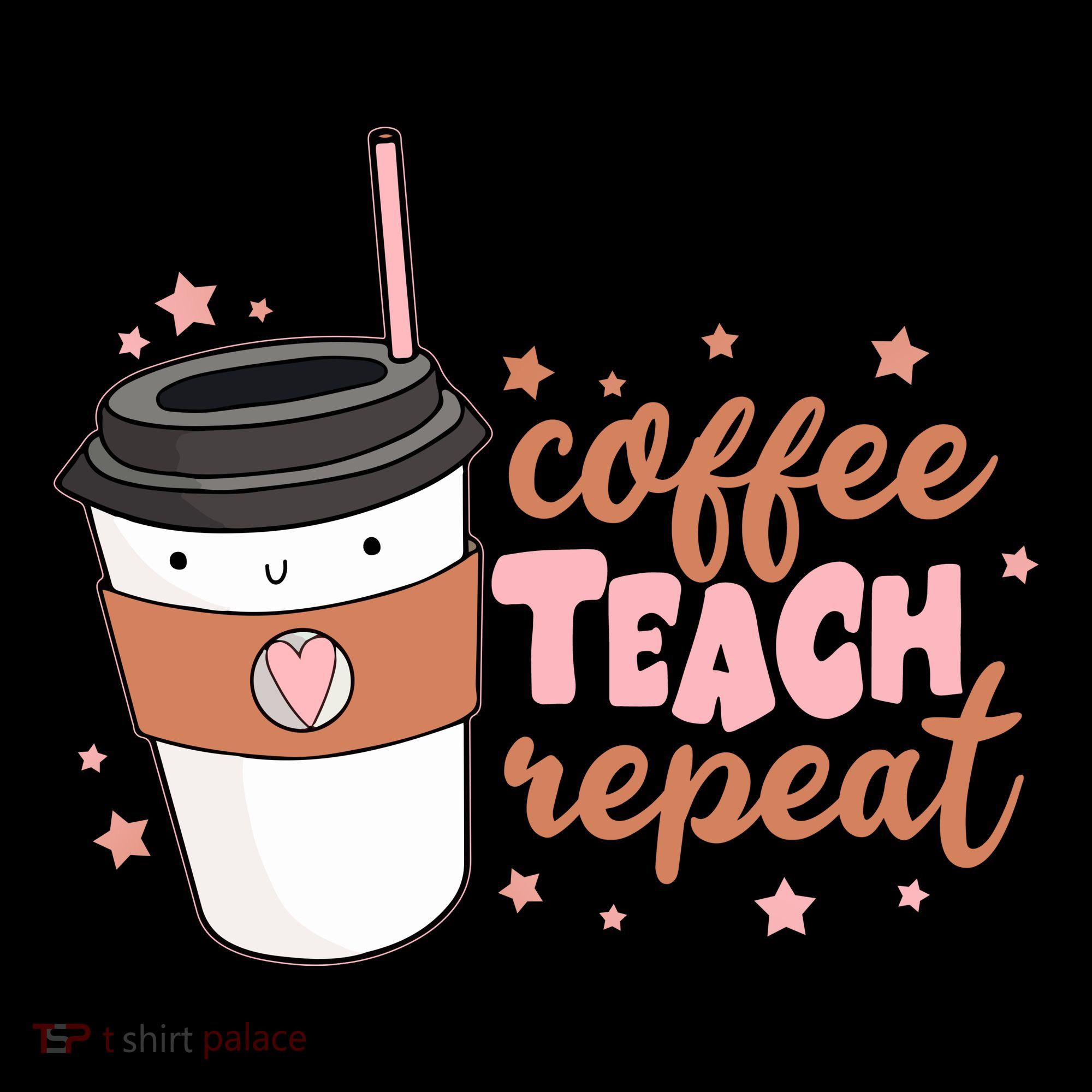 Cute Funny Coffee Teach Repeat Teacher Life Coffee Lover Women's Hoodie