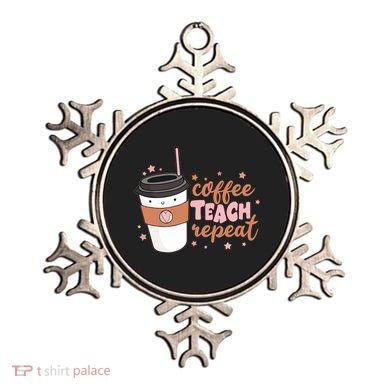 Cute Funny Coffee Teach Repeat Teacher Life Coffee Lover Ornament