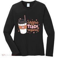 Cute Funny Coffee Teach Repeat Teacher Life Coffee Lover Women's Long Sleeve Shirt thumb 0