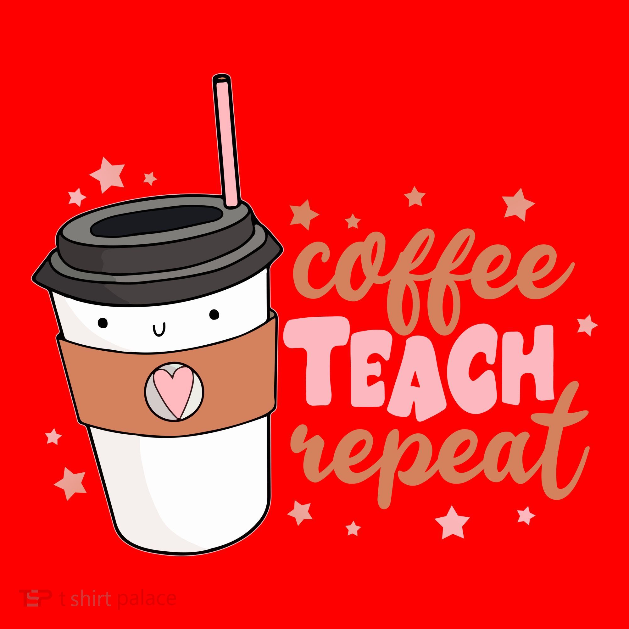 Cute Funny Coffee Teach Repeat Teacher Life Coffee Lover Santa Hat